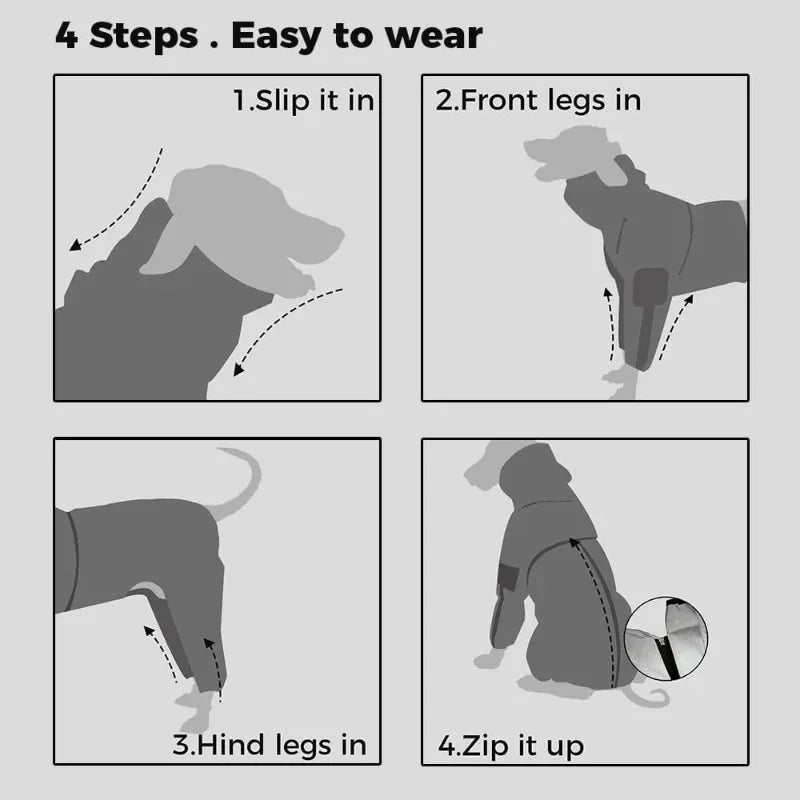 Reflective Pet Dog Waterproof Raincoat Dog Outdoor Clothes