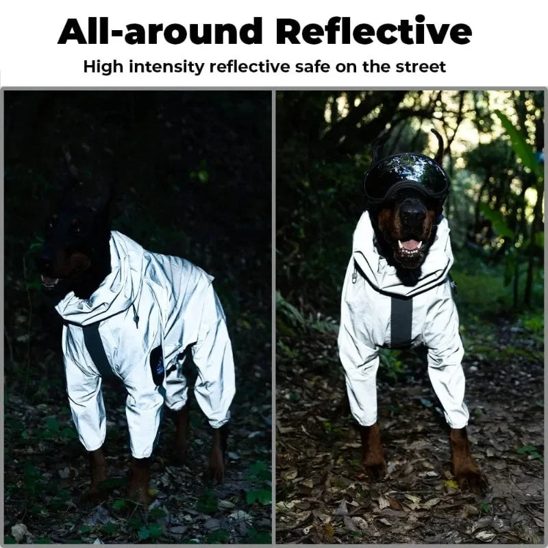 Reflective Pet Dog Waterproof Raincoat Dog Outdoor Clothes