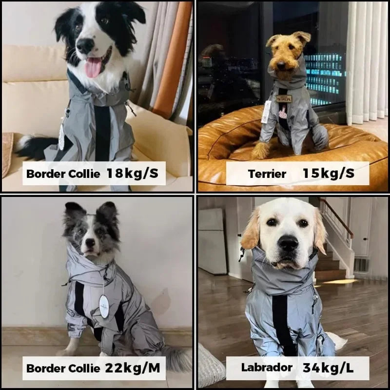 Reflective Pet Dog Waterproof Raincoat Dog Outdoor Clothes