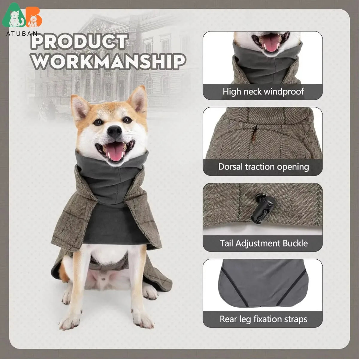 Dog's Winter Gentleman's Walking Coat